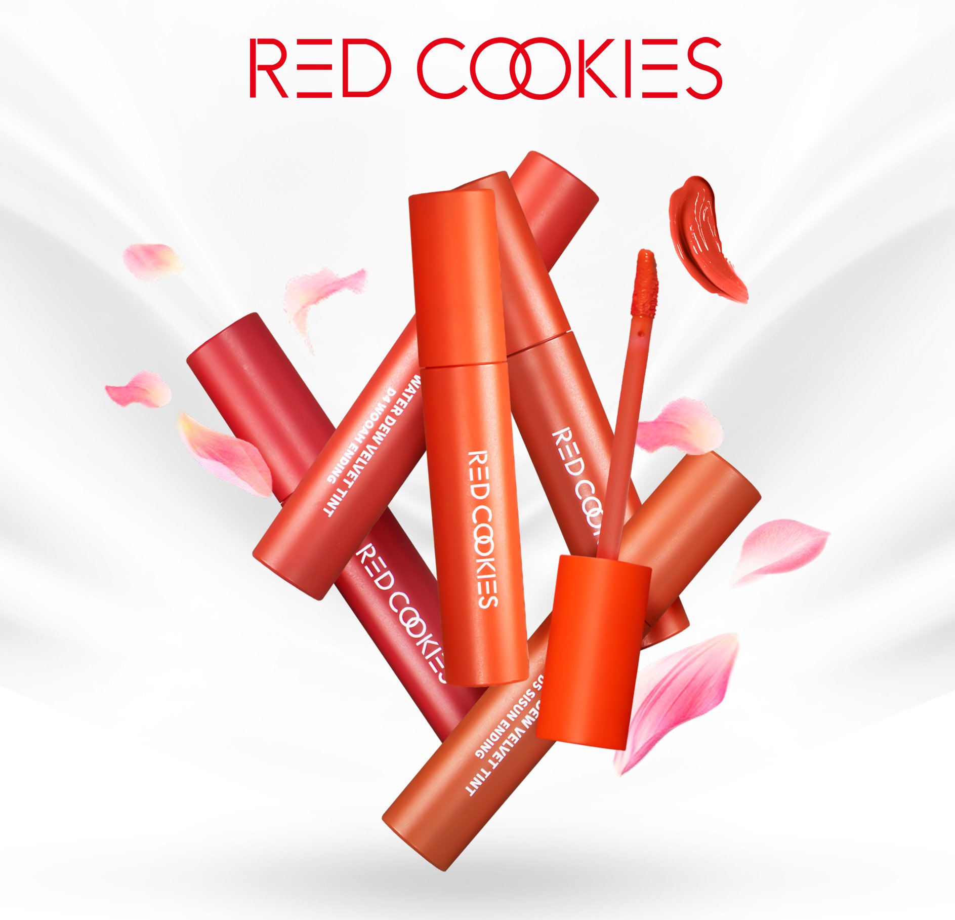 Son Lì Red Cookies Water Dew Velvet Tint Hàn Quốc Màu D5 - Đỏ Mận