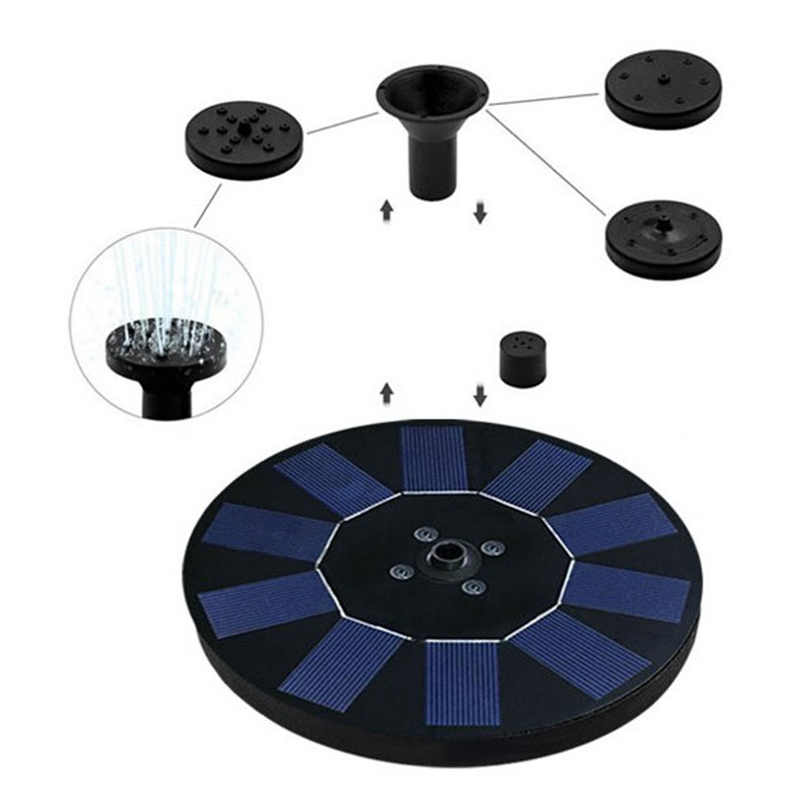 Solar Floating Fountain Pump LED Lights for Garden Pond Patio Lawn 1.4W 3.7V