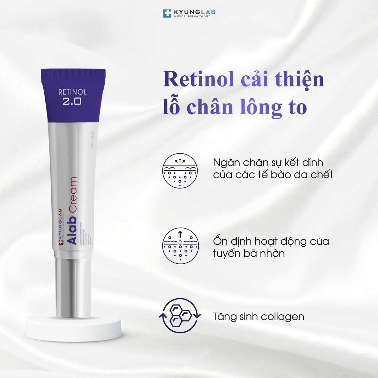 Kem dưỡng thế hệ mới Retinol Alab Cream Kyung Lab 30ml, phục hồi dưỡng trắng da ngừa mụn