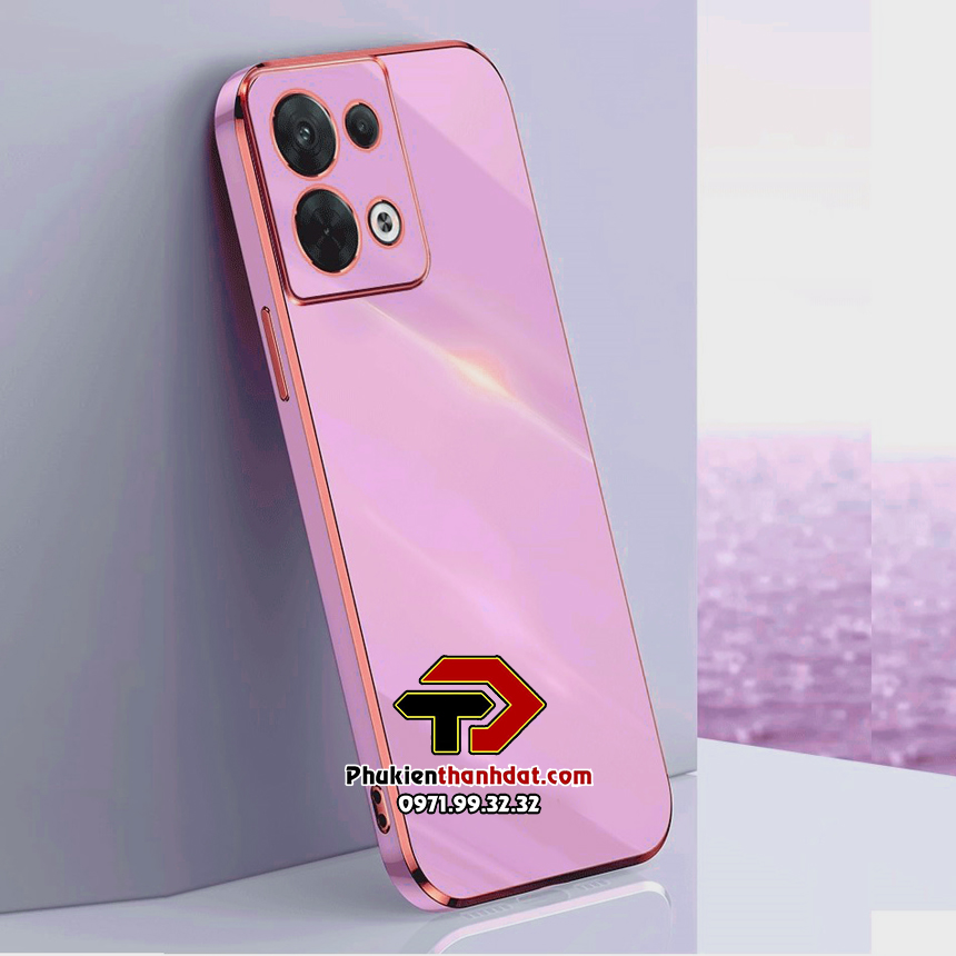 Ốp lưng cho OPPO Reno8 5G silicone dẻo màu viền xi
