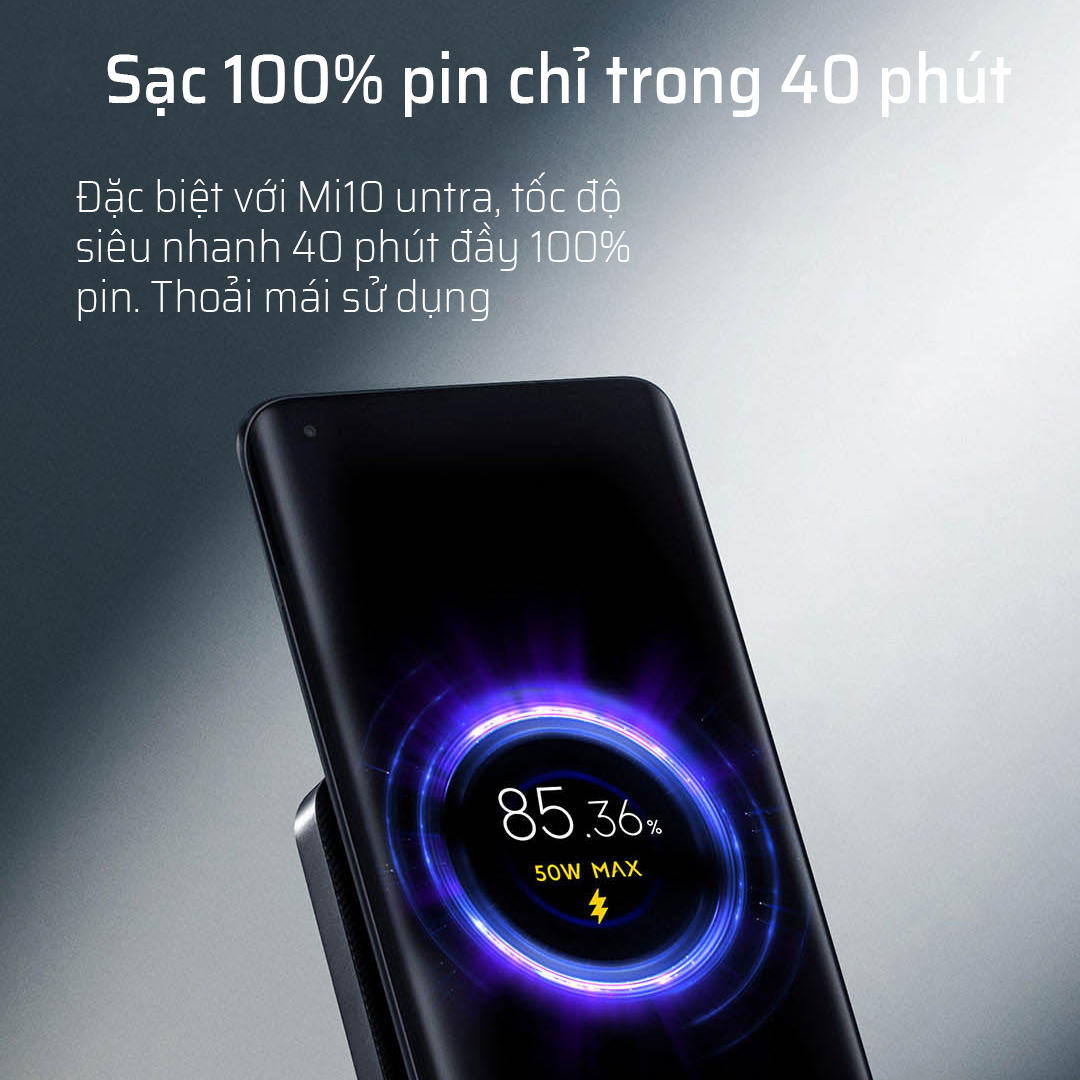 Đế Sạc Nhanh Không Dây Xiaomi Mijia 55w Tích Hợp Quạt Làm Mát Không Khí - Hàng Nhập Khẩu