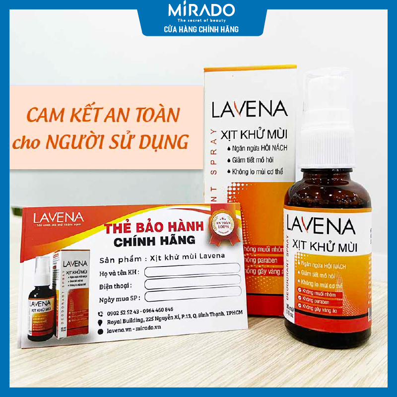 Combo 2 chai Xịt Hôi Nách, Tay, Chân Lavena Giảm Tiết Mồ Hôi &amp; Ngăn Mùi Hiệu Quả 30ml