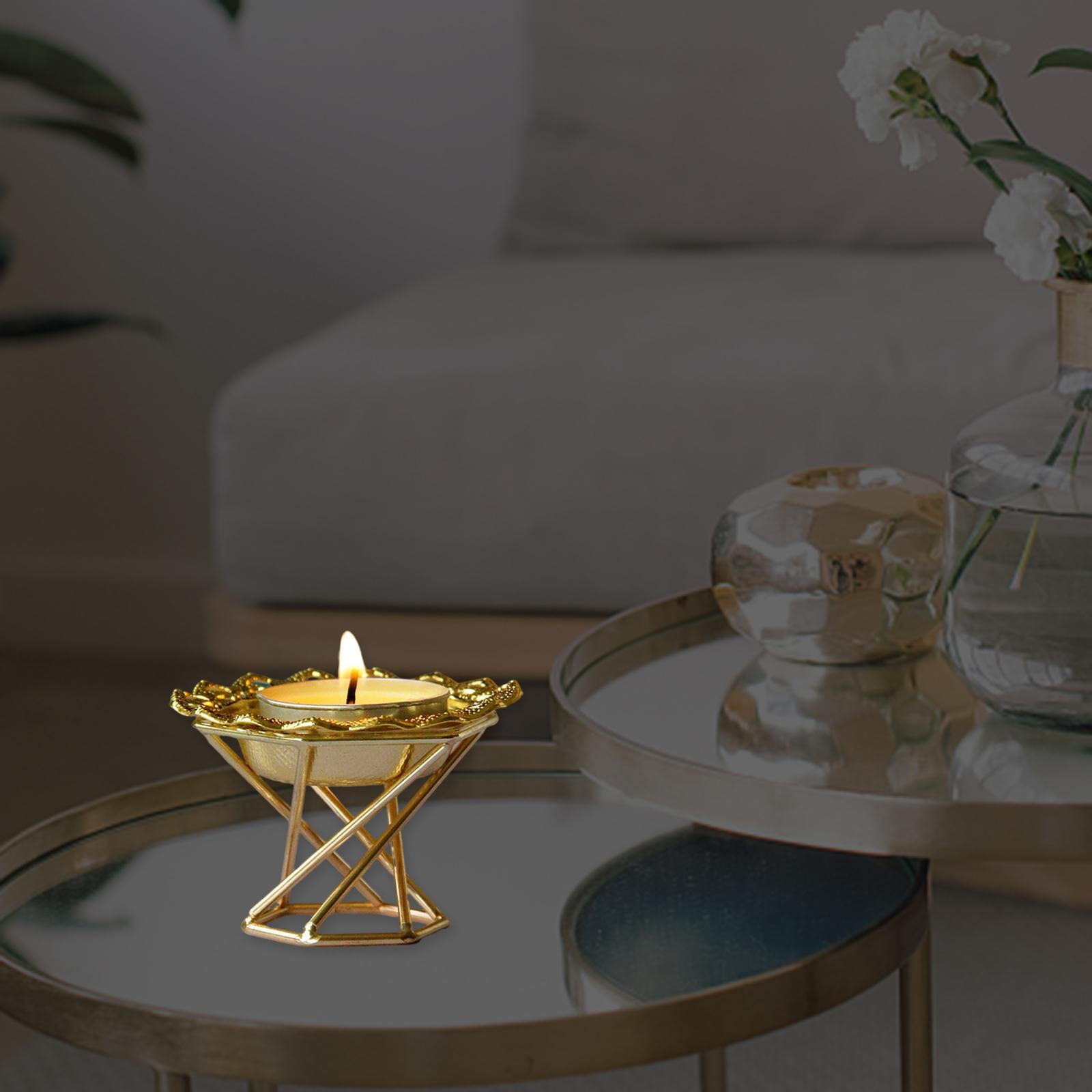 Gold Tealight Candle Holder Centerpieces Living Room Candlestick