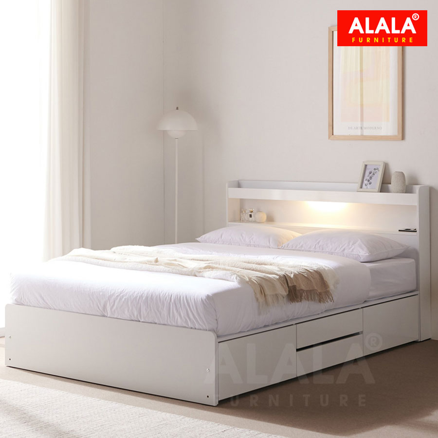 Giường ngủ ALALA1207 + 3 hộc kéo / Miễn phí vận chuyển và lắp đặt/ Đổi trả 30 ngày/ Sản phẩm được bảo hành 5 năm từ thương hiệu ALALA/ Chịu lực 700kg 