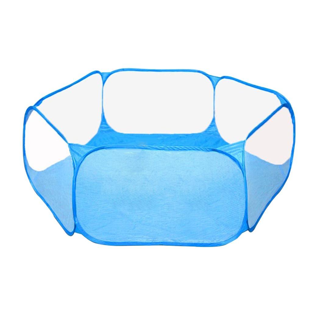 Set of 2 Small Pet Pen Cage f/ Hamster Rabbit Chinchilla Squirrel Black/Blue
