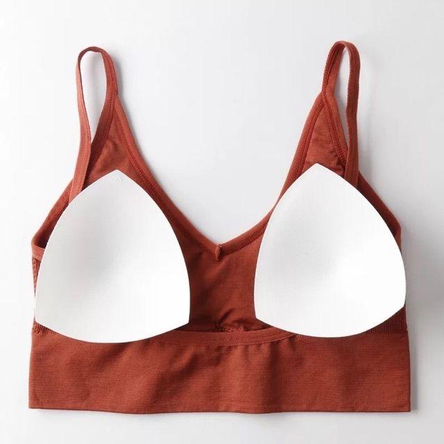 Áo bra nữ, bra tập gym cotton tăm 2 dây hở lưng, khoét lưng