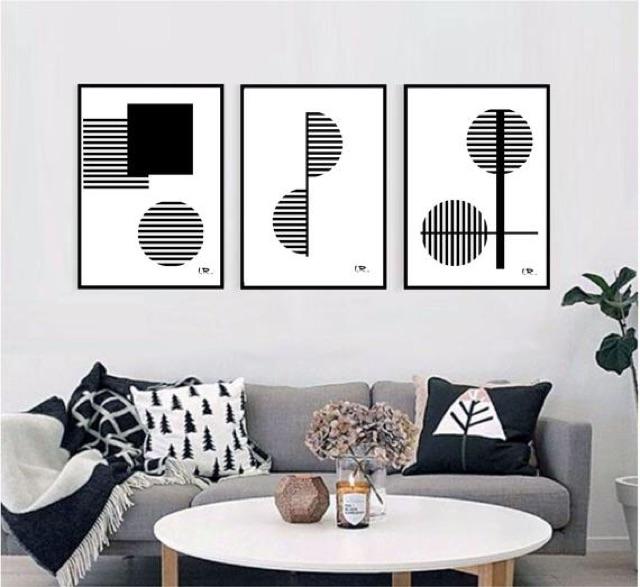 Hình khối - tranh canvas decor kt40x60cmx3