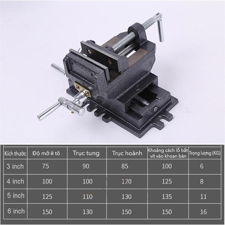 Bàn trượt hai chiều tịnh tiến kết hợp ê tô khoan bàn 3 tầng 4 inch