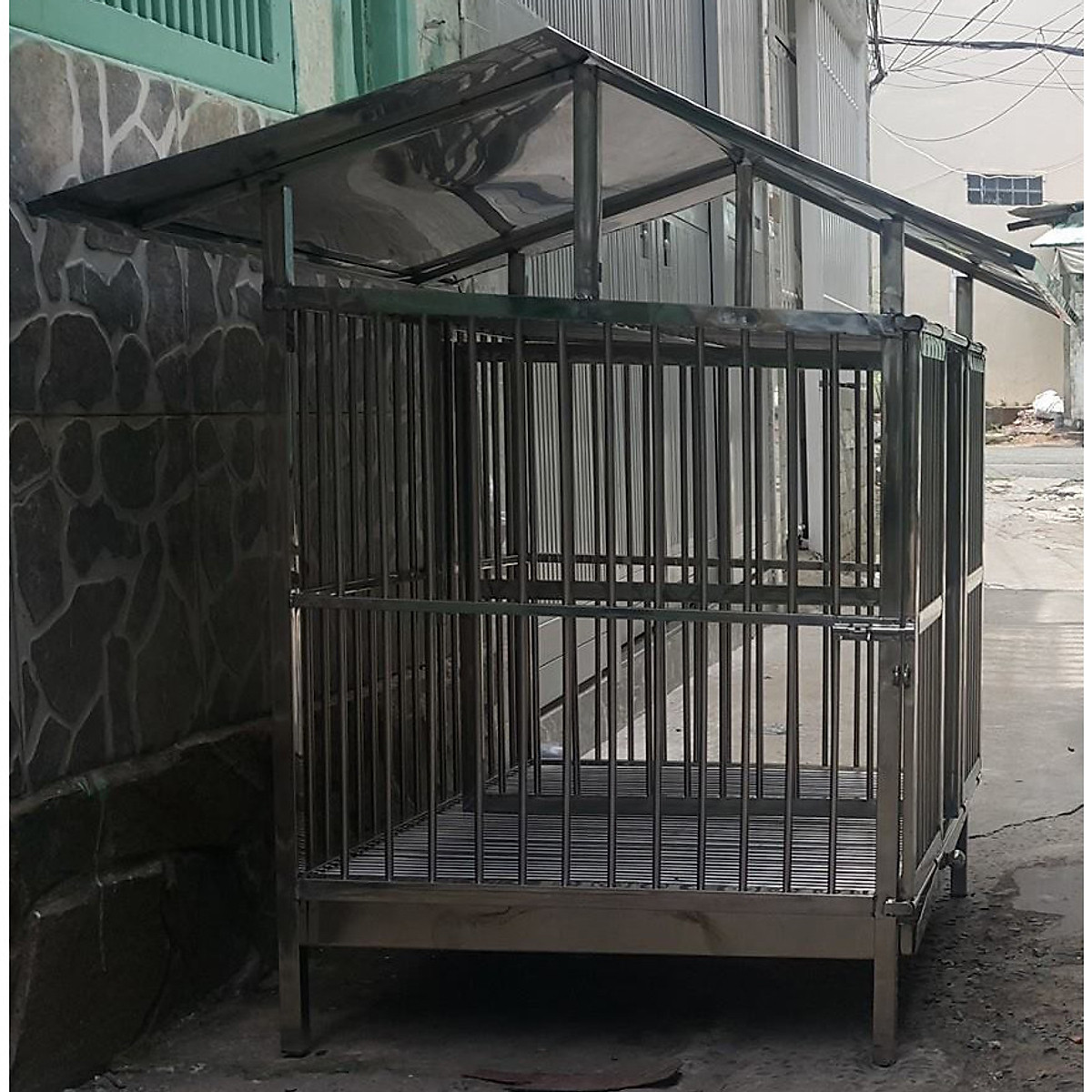 Chuồng chó Inox Juno Sofa KT có mái che
