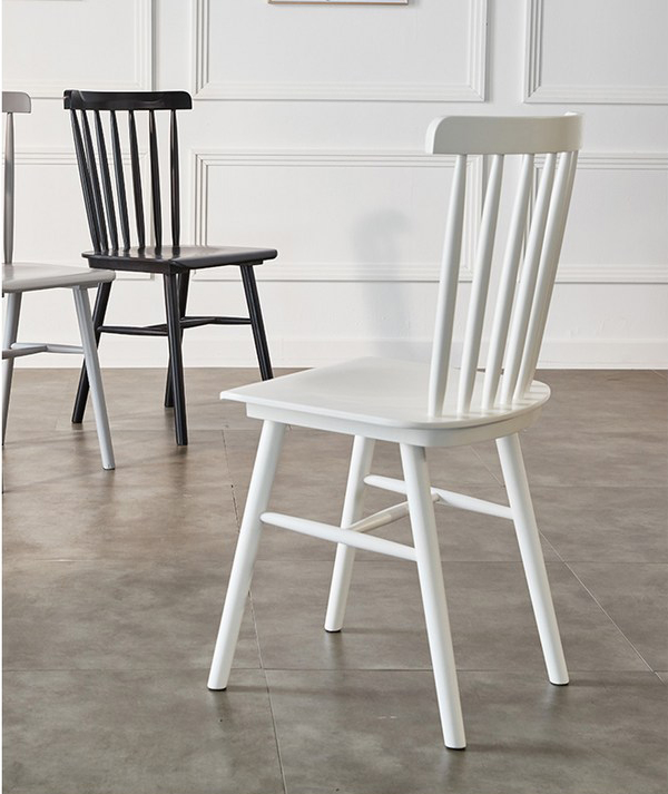 GHẾ BÀN ĂN GỖ XUẤT KHẨU MÀU TRẮNG - STOOL CHAIR WHITE