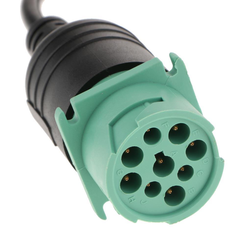 Pair 9 Pin Male to OBDII 16 Pin Adapter Connector Cable for Truck