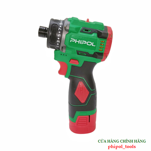 Combo Máy chuyên vít 21 cấp trượt dùng pin PHIPOL TOOLS PH3012 có chỉnh tốc, kèm 2 pin và sạc - Hàng Chính Hãng