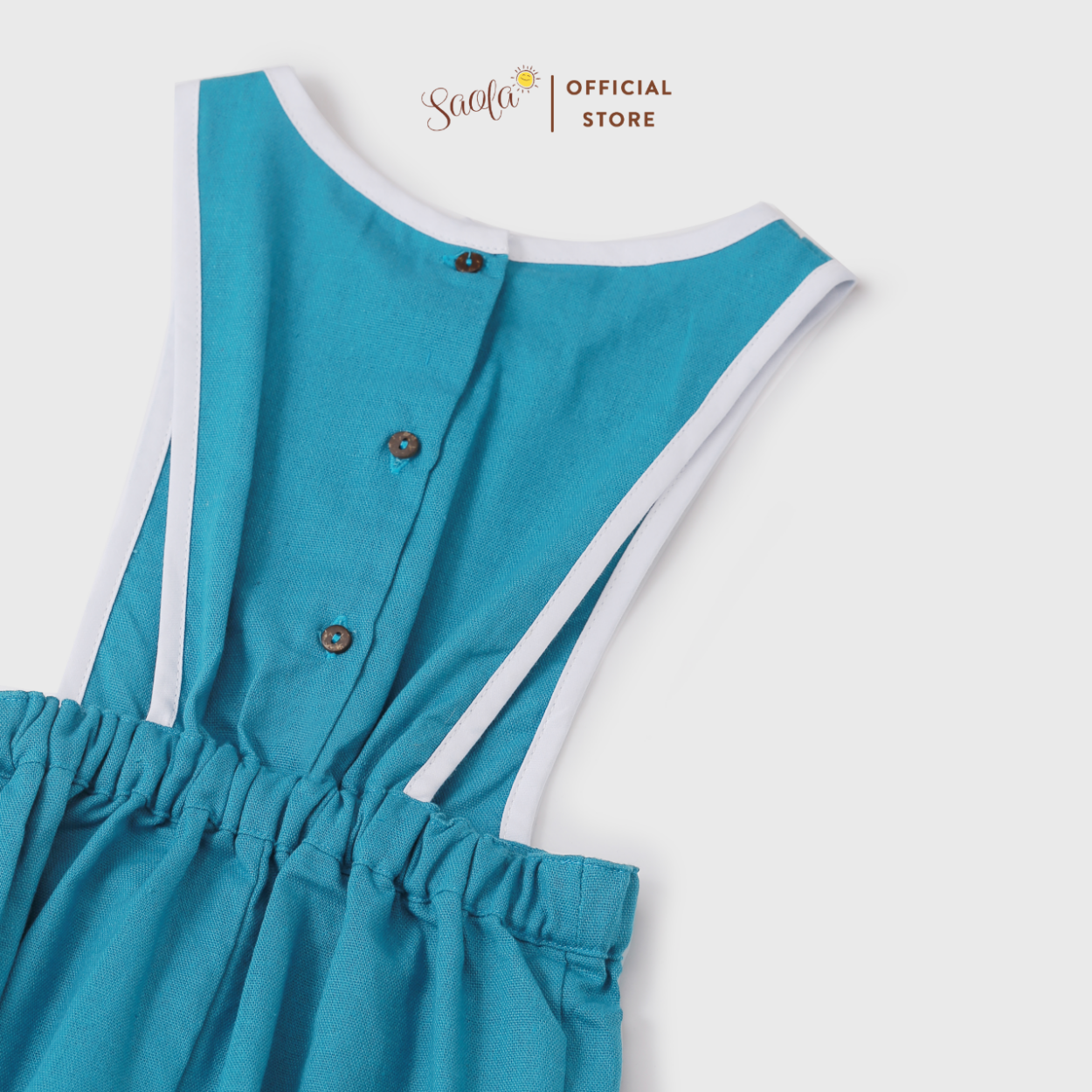 Quần Yếm Lửng Linen Phong Cách Vintage Hàn Quốc - OLWEN OVERALLS - PAL002 - SAOLA KIDS CLOTHING