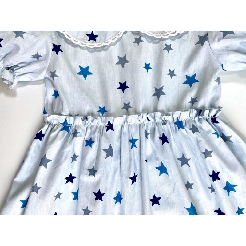 Đầm bé gái,váy trẻ em họa tiết ngôi sao cotton size 0 đến 6 tuổi.