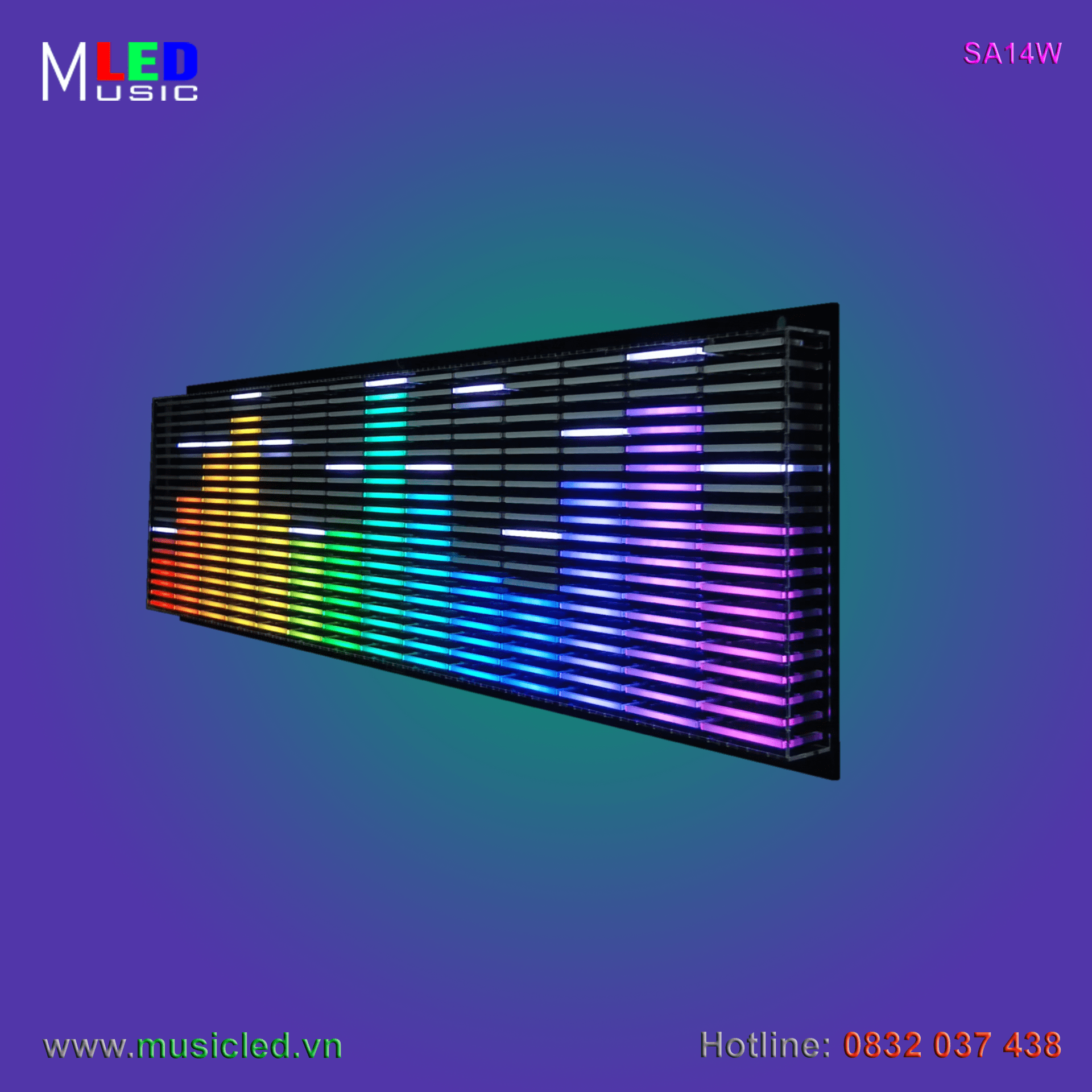 Dàn đèn Music LED nháy theo tần số nhạc 14 cột treo tường