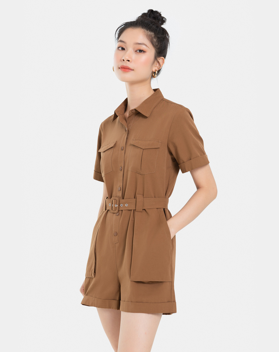 Jumpsuit Thời Trang JUNO Dáng Ngắn Túi Hộp JNJUM003