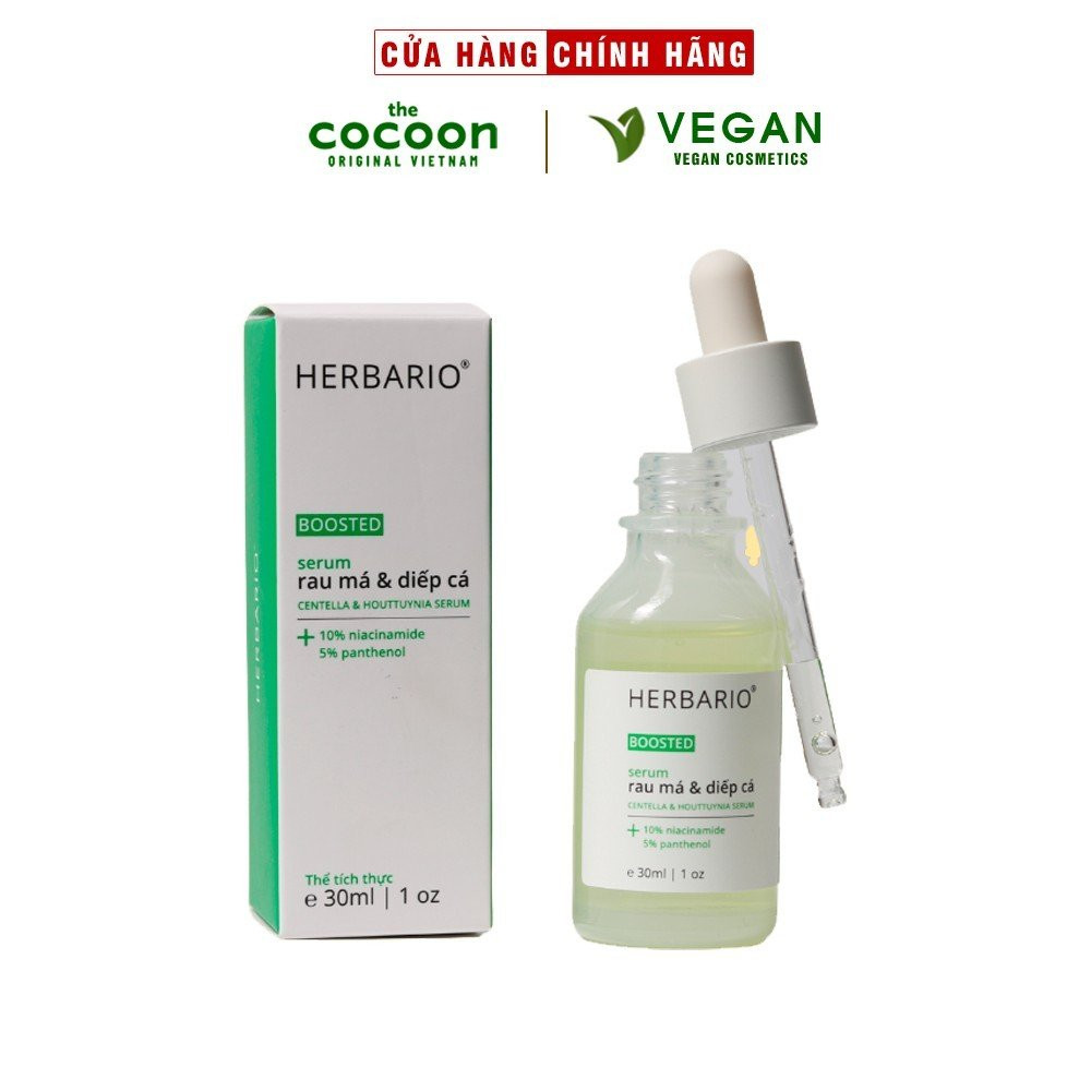 BOOSTED Serum Rau má & Diếp cá Herbario 30ml sạch mụn, thuần chay