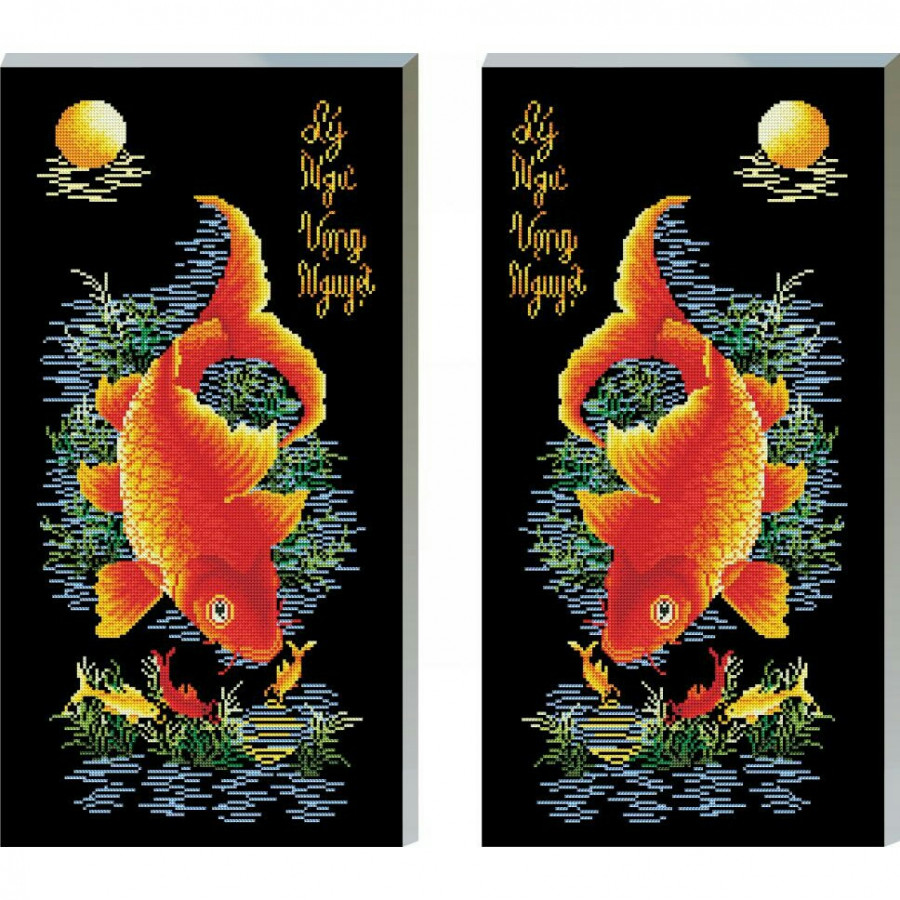 Tranh thêu Song ngư  88945 kích thước :73×63cm