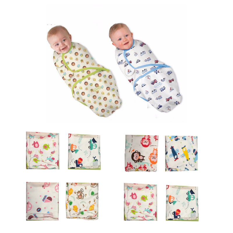 Combo sơ sinh gồm 1 khăn quấn ủ sơ sinh cotton &amp; 1 đôi bao tay chân rút cotton màu nhạt