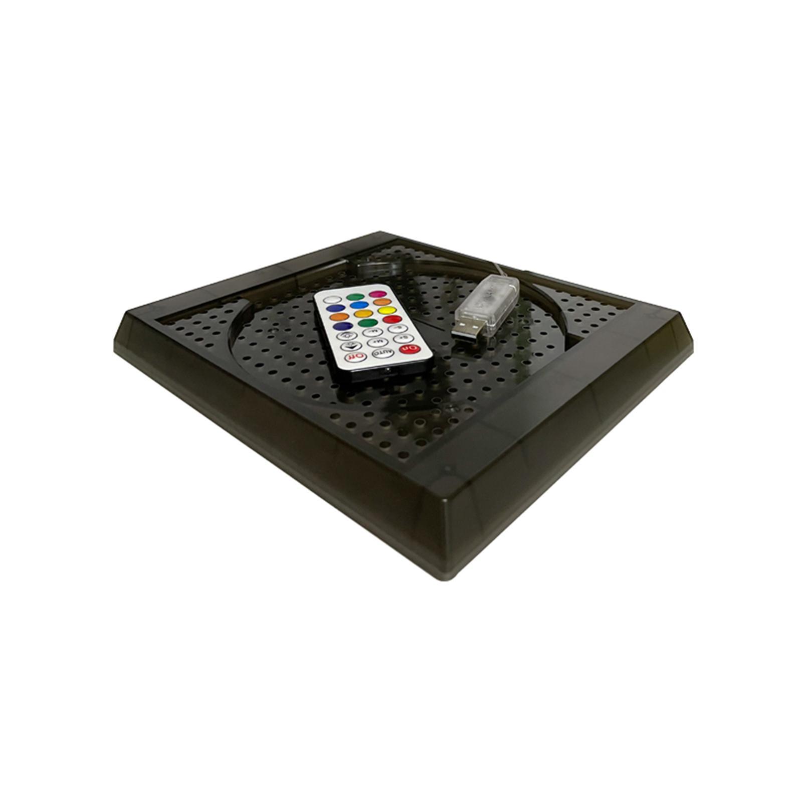 USB RGB LED Cooler Cooling Fan Stand, Wireless Remote Controller IR, Multi-color LED Light Accessories