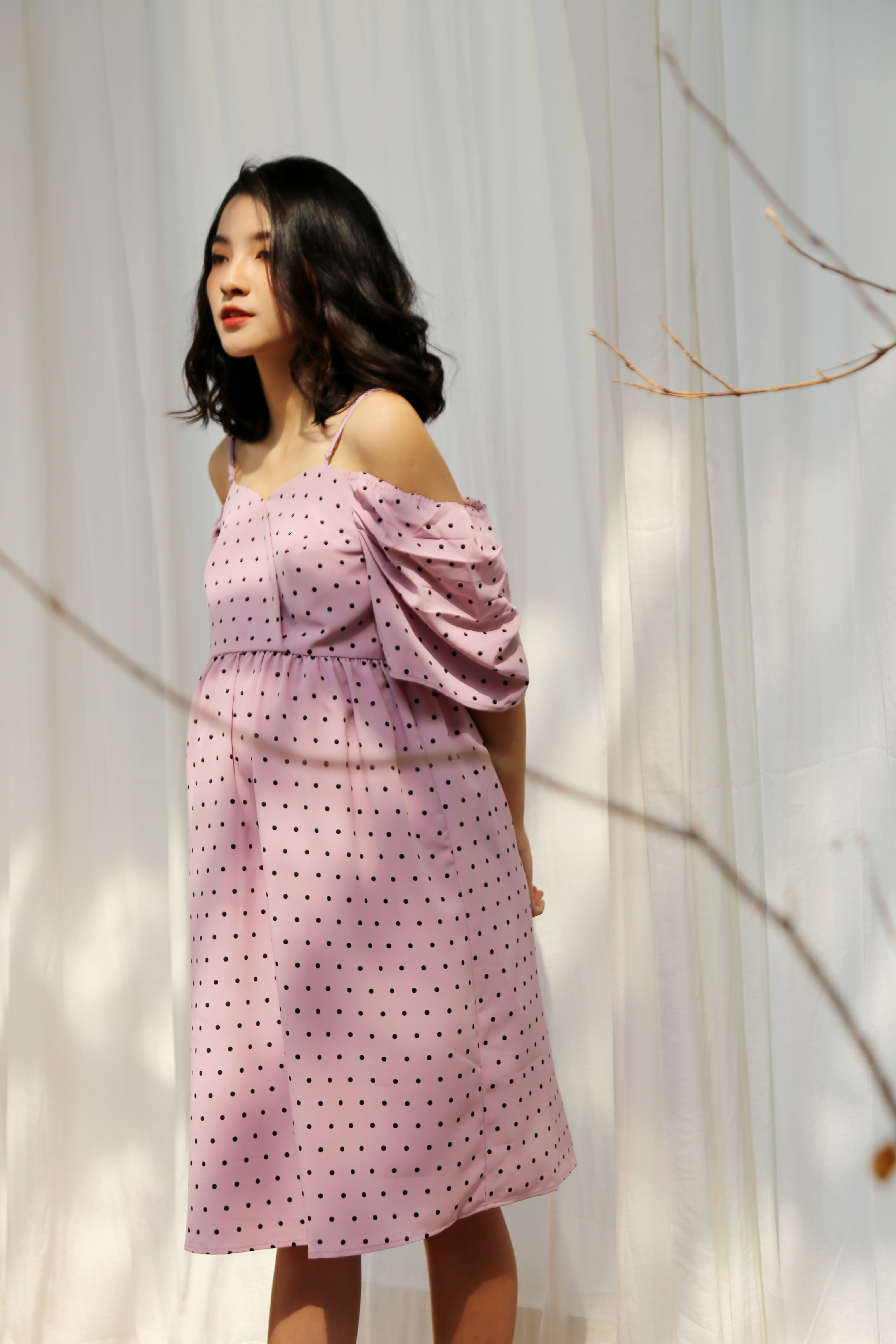 Đầm bầu thiết kế Dreamama, đầm baby doll, đầm bầu xinh, đầm rớt vai, đầm big size.