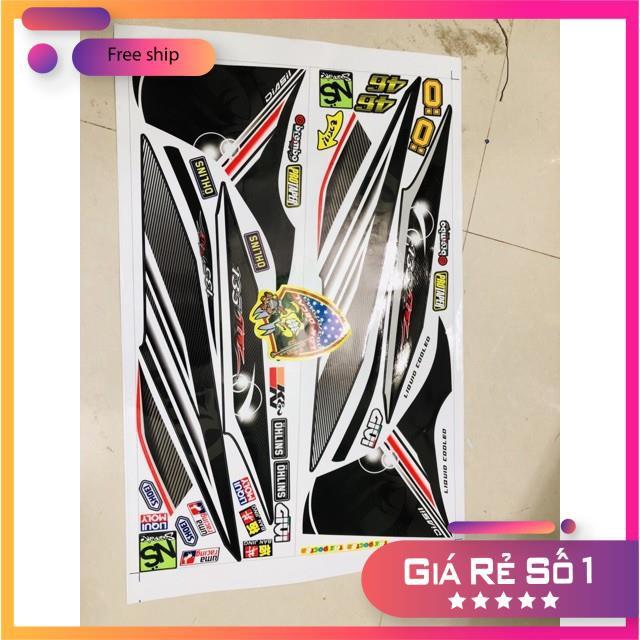 Tem rời dành cho xe Exciter 2011 LC trắng đen