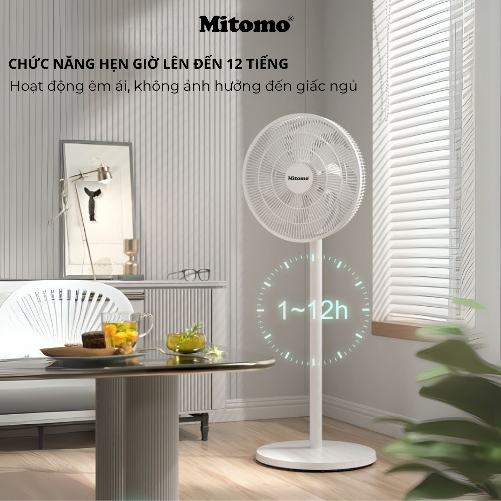 Quạt đứng cao cấp Mitomo FCE-60AE MAX – Điều khiển phím cơ, 3 tốc độ gió hàng chính hãng