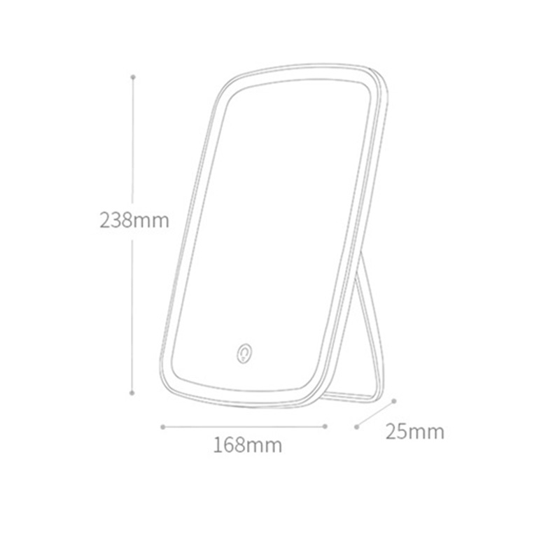 Gương trang điểm để bàn có đèn LED 3 Chế Độ Đổi Màu Sạc USB 23x16cm - Giao Màu Ngẫu Nhiên