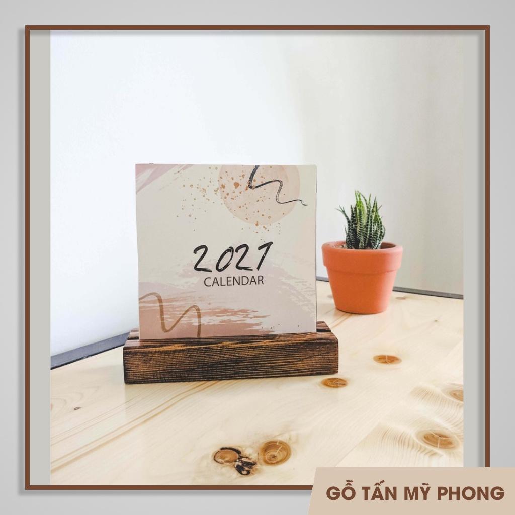 Kệ để lịch bàn | Chân đế gỗ tranh ảnh lưu niệm, namecard, menu rãnh 8mm