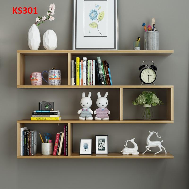 Kệ sách, kệ trang trí, kệ treo tường bằng gỗ MDF KS301