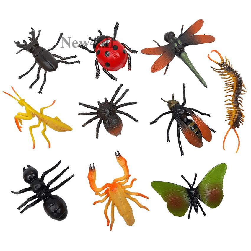 Đồ chơi 10 mô hình Côn Trùng Safari New4all Animal World size lớn 9-17 cm cho bé 3 tuổi học hỏi và phát triển trí não