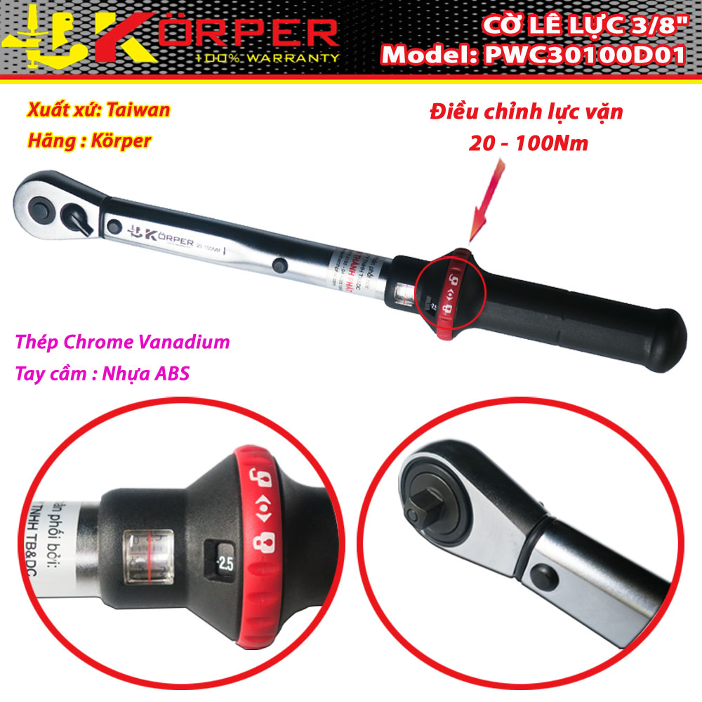 CỜ LÊ LỰC 3/8&quot; KÖRPER PWC30100D01