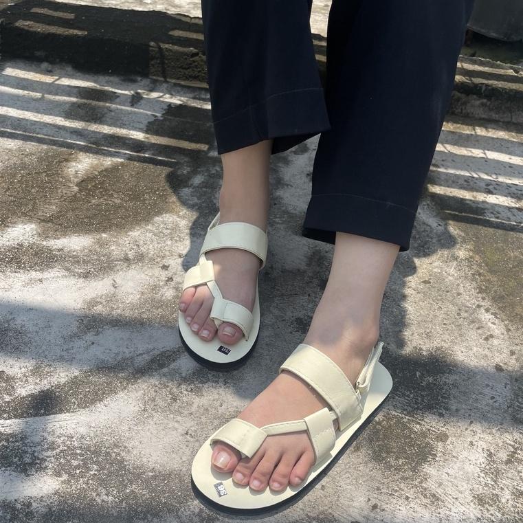 Giày xăng đan dép xăng đan sandal nữ màu kem-sandal đồng nai