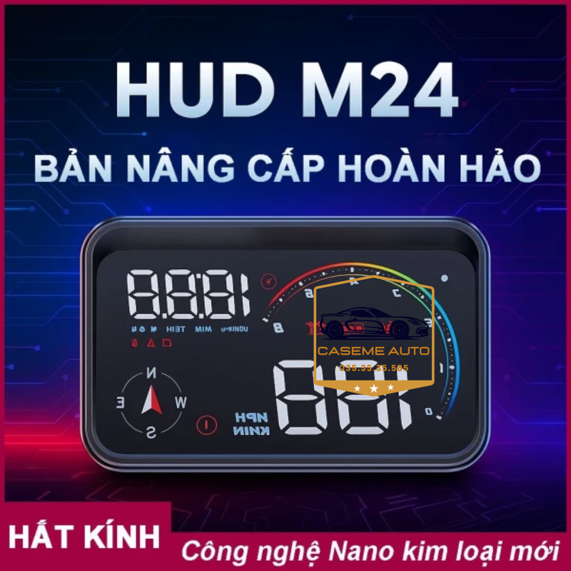 HUD M21/M24 – Thiết Bị Hiển Thị Tốc Độ Kính Lái, Cảnh Báo Giao Thông, OBD &amp; GPS - Hàng Nhập Khẩu