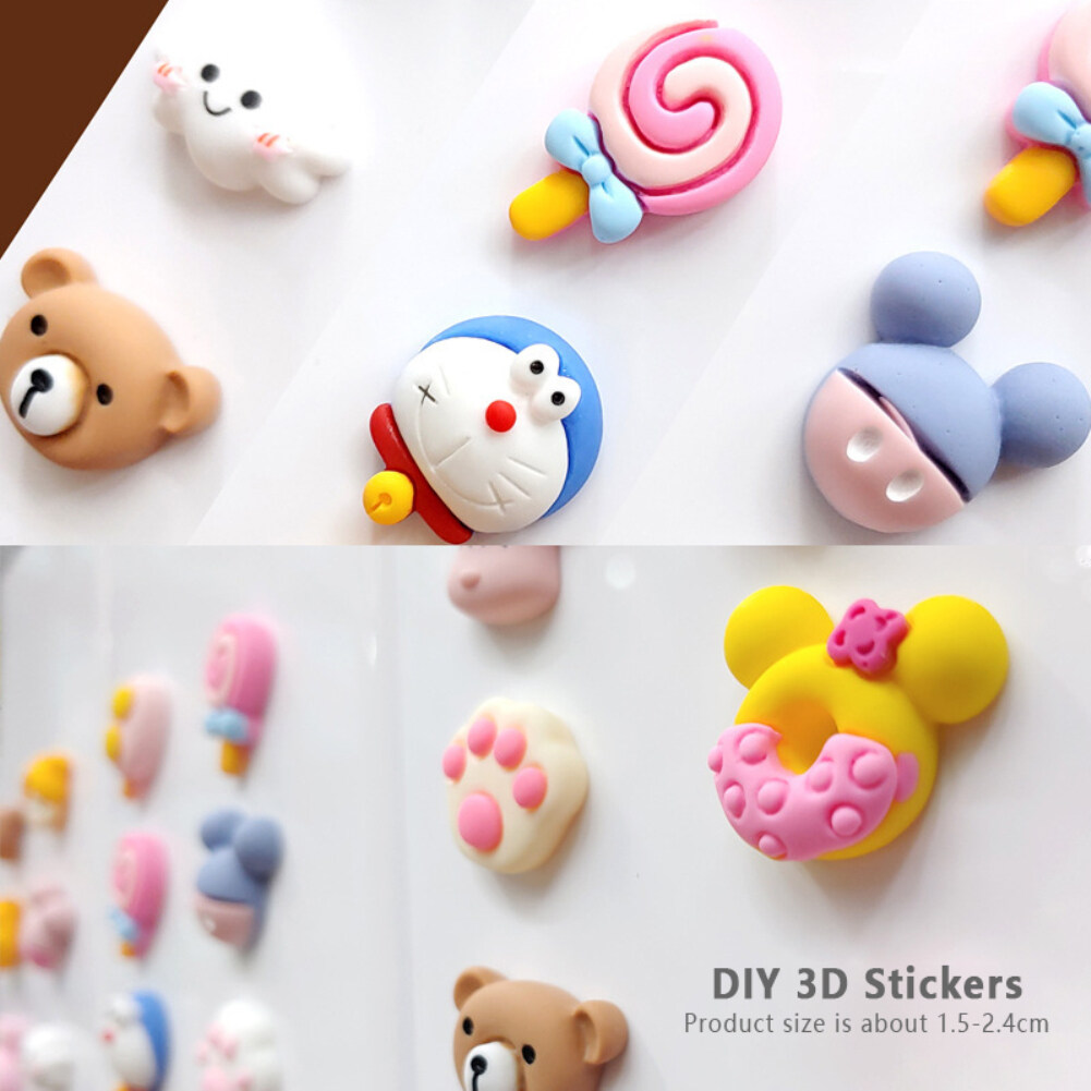 Bộ 4 Sticker 3D Hoạt Hình Cute, Nhãn Dán Cho Ốp Lưng Điện Thoại, Bình Nước, Nón Bảo Hiểm, Giày Dép… (Giao Mẫu Ngẫu Nhiên)