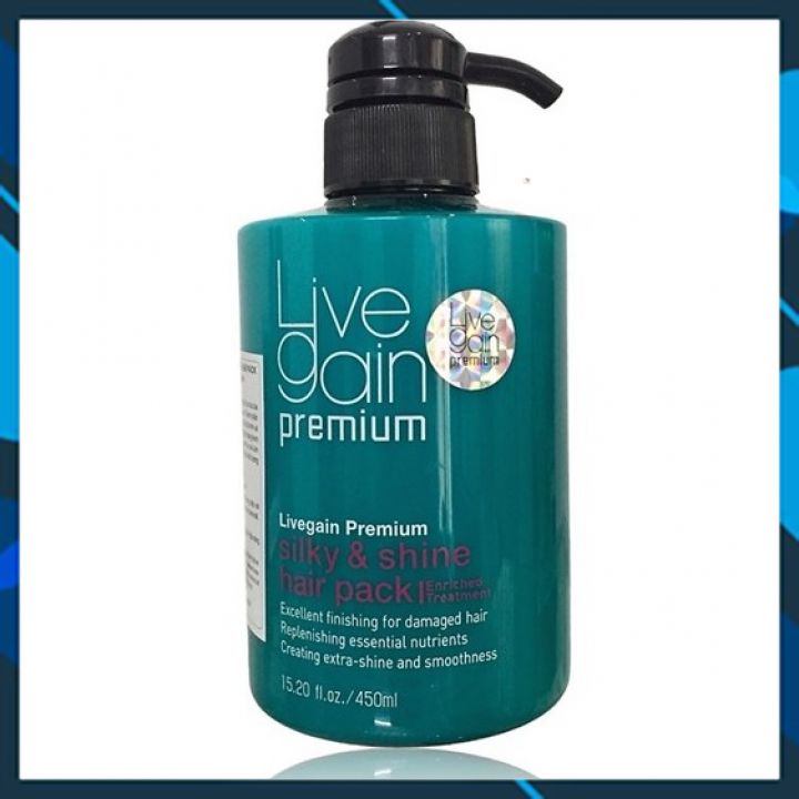 Dầu hấp ủ tóc Livegain Premium Silky &amp; Shine Hair Pack suôn mượt nước hoa Hàn Quốc 450ml