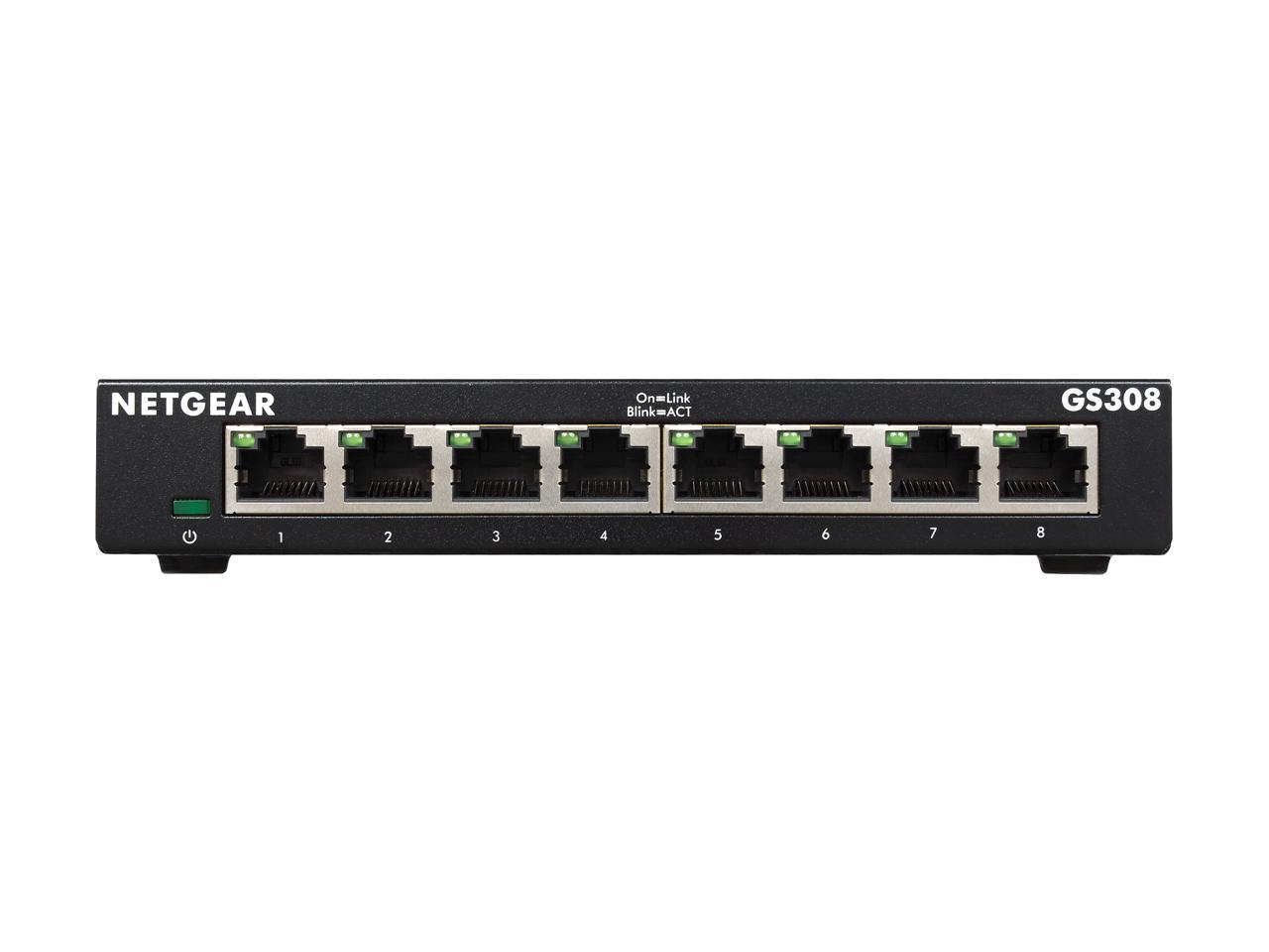 Bộ Chia Mạng Để Bàn 8 Cổng 10/100/1000M Gigabit Ethernet Unmanaged Switch Netgear GS308 - Hàng Chính Hãng