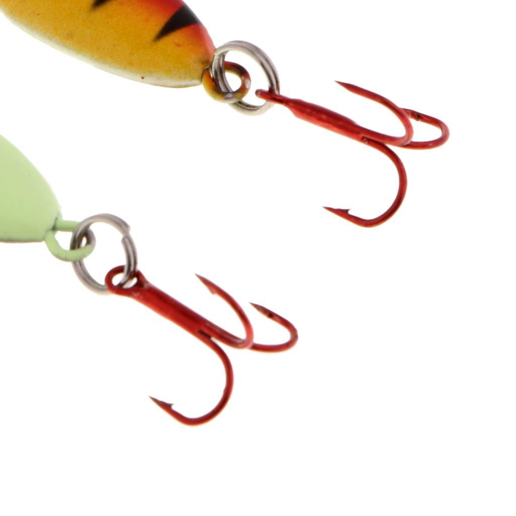 4PCS Ice Fishing Lures Metal Lead Fish Topwater Bass Crank Baits With Hooks