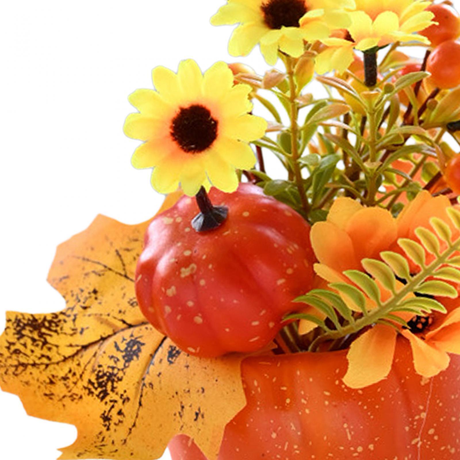 Artificial Pumpkin Flower Autumn Floral Arrangement Fall Pumpkin Centerpiece