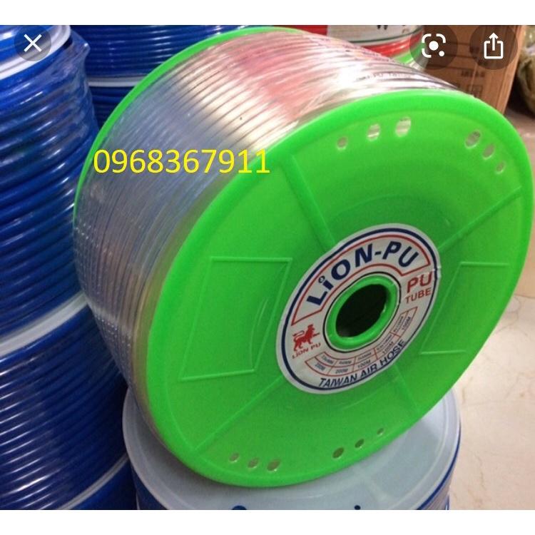 Dây hơi khí nén PU phi 10x6.5mm đài loan màu trắng trong, màu xanh