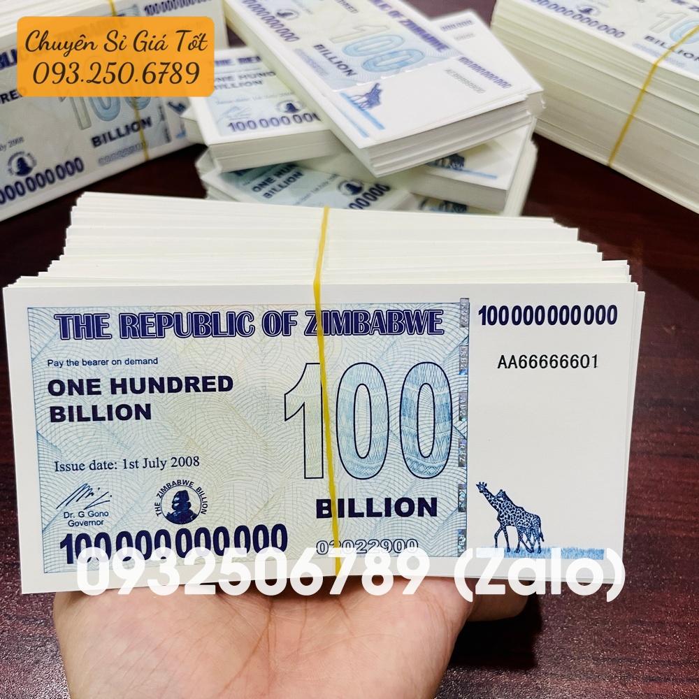 Cực độc Tờ 100 Tỷ Zimbabwe lưu niệm lì xì Tết , tặng kèm bao lì xì