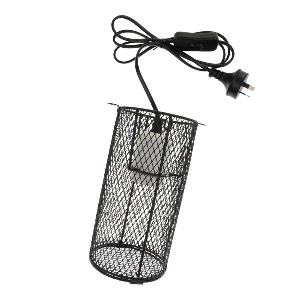2x Reptile Terrarium Heat Lamp Light Bulb Anti-Scald Lampshade Cage Fixture