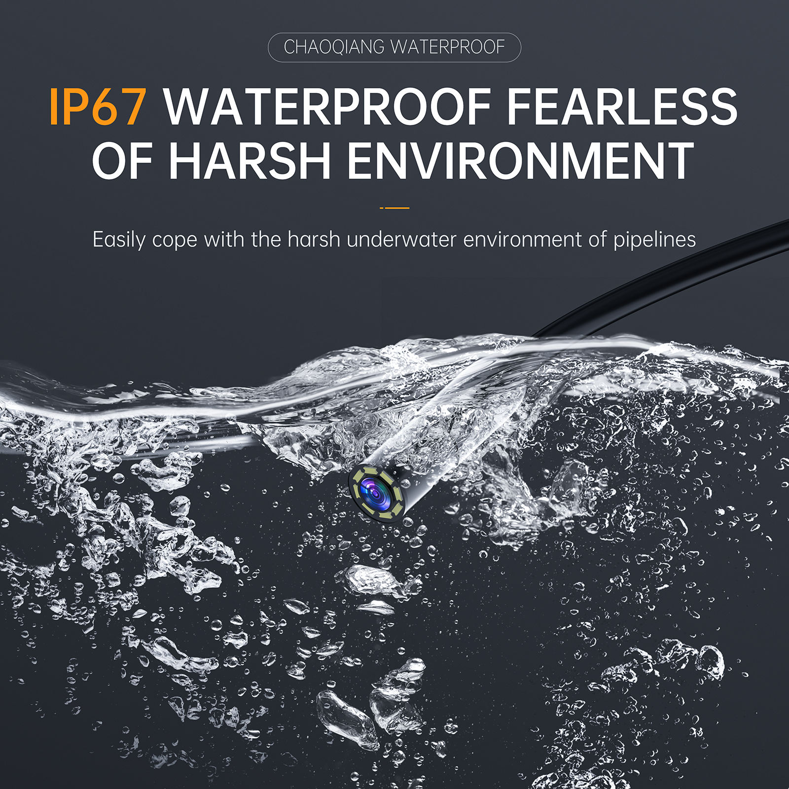 Camera Nội Soi Đường Ống Công Nghiệp Màn hình IPS 4,3 inch HD 1080P Đèn LED 2600mAh Dây Cứng P200 - Hàng Nhập Khẩu