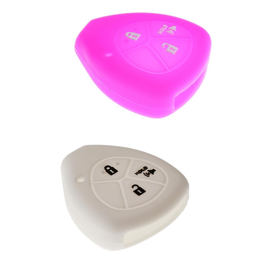 2 Pieces White  Car Key Case Shell Protector Silicone for