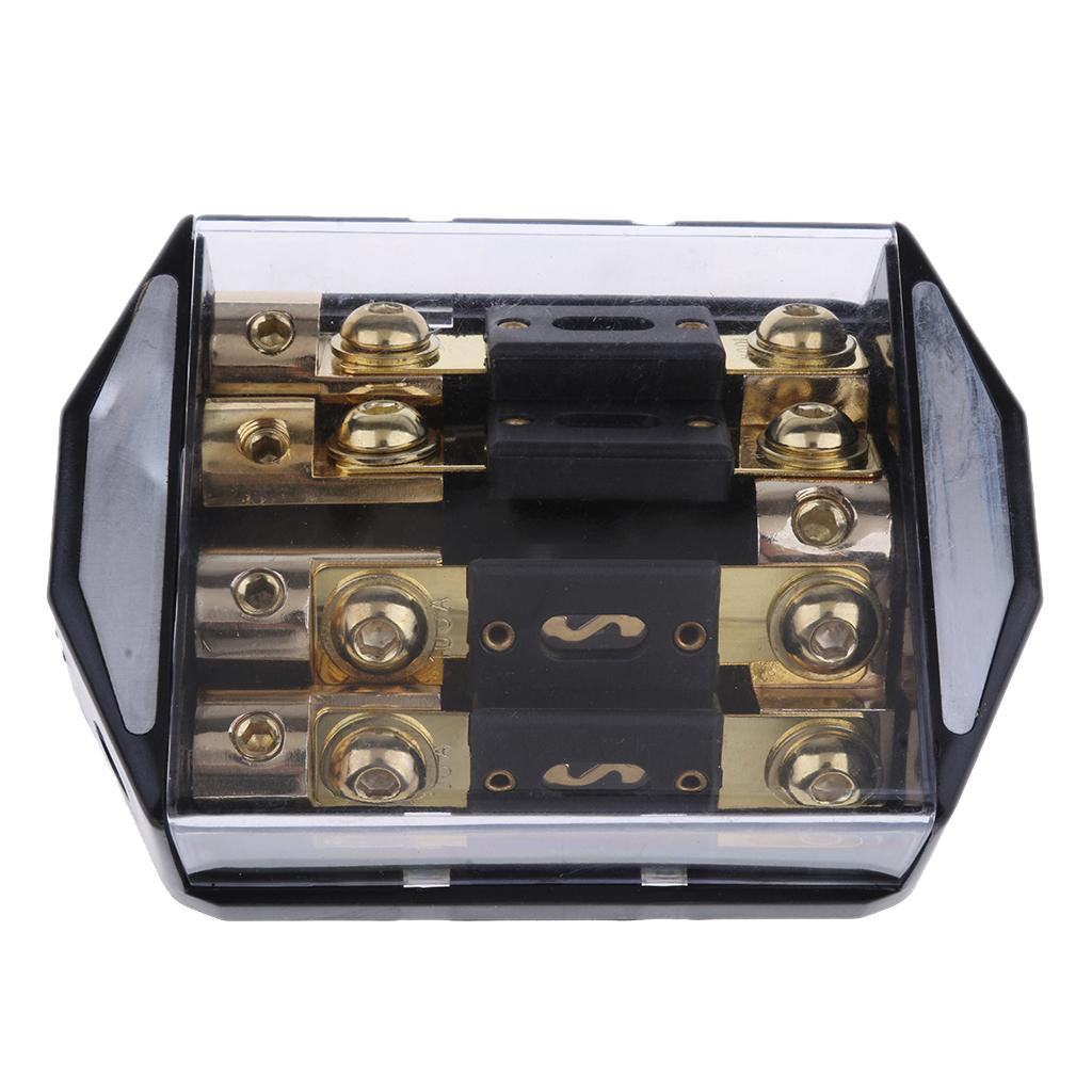 Universal 100A 4 Way Car Audio Fuse Block Distribution Holder Gold Plate