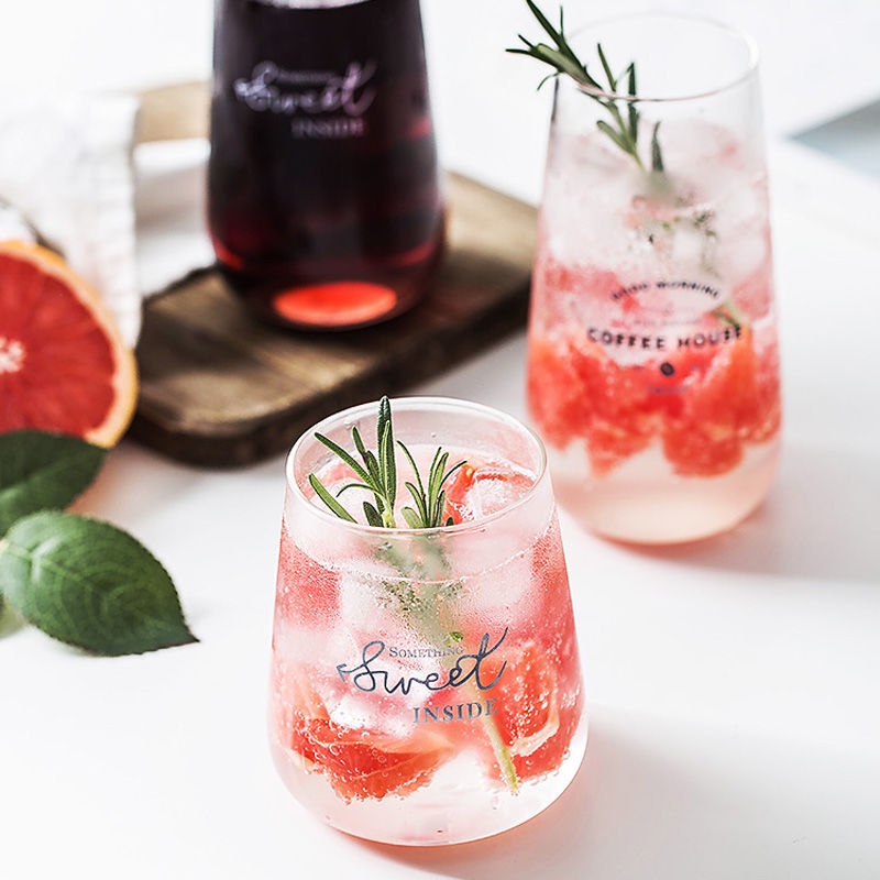 Ly thủy tinh đáy to trơn 400ML decor nước siêu đẹp - Mã SWT