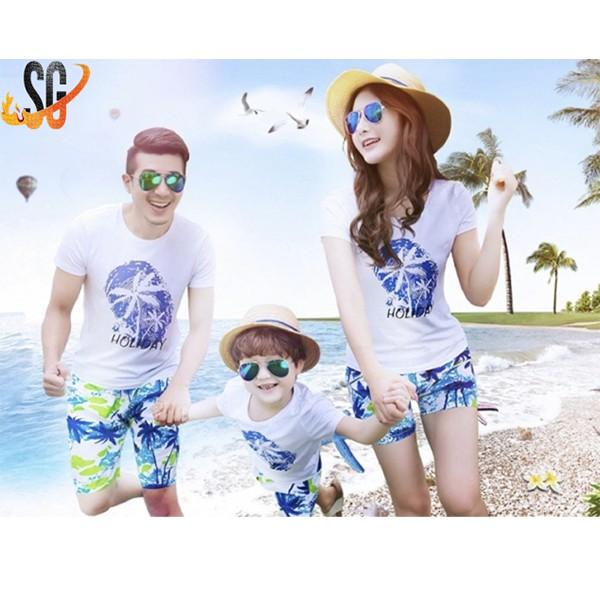 Hình ảnh Áo gia đình HOLIDAY - có size 5XL - màu trắng (GD308T)