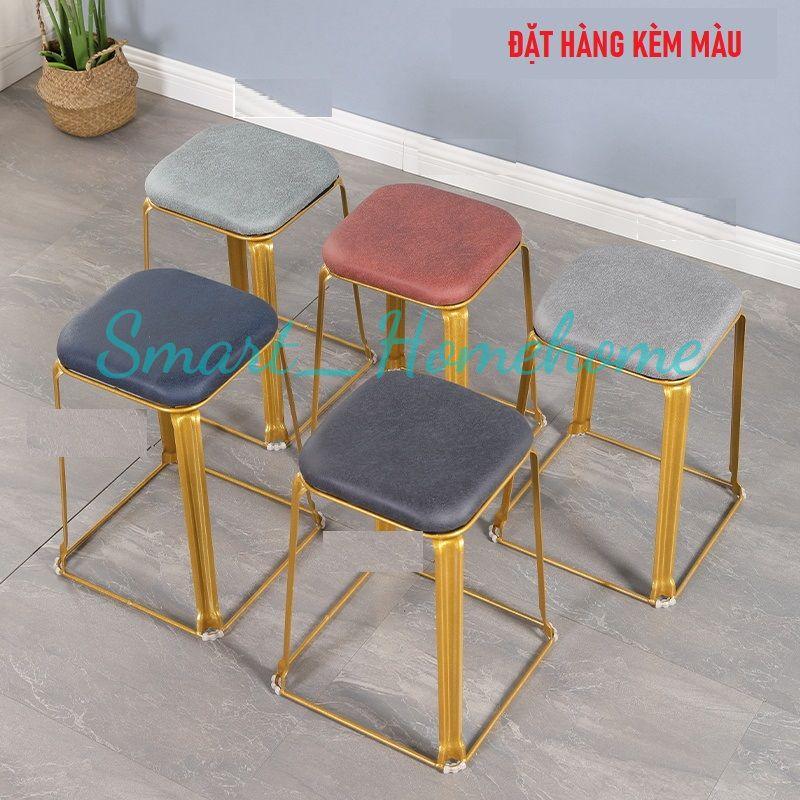 Ghế đẩu mỹ thuật bọc da cao cấp chân thép chắc chắn- có thể xếp chồng gọn gàng tiết kiệm diện tích