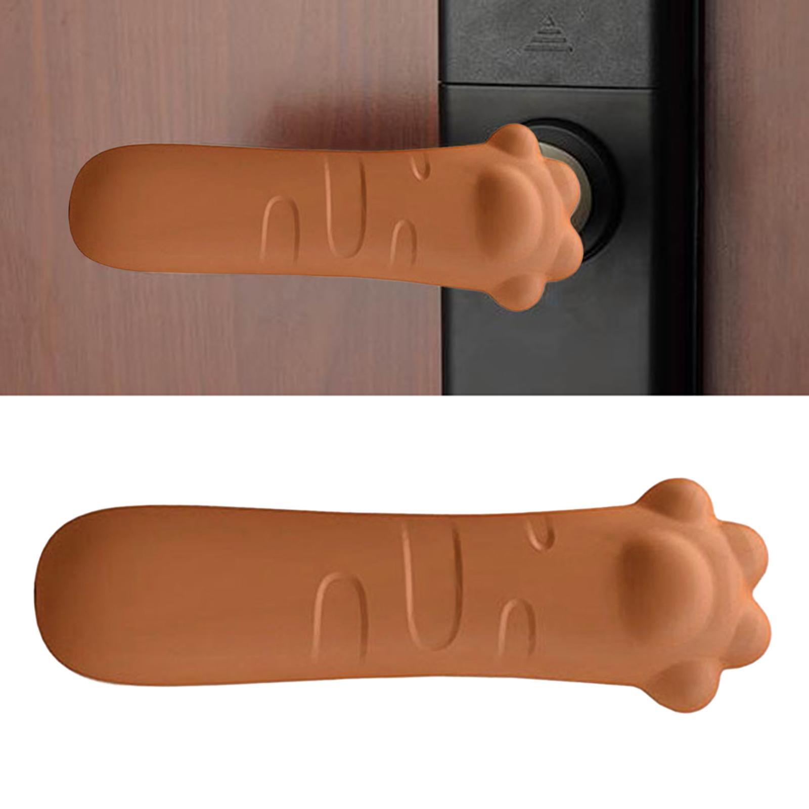 2xDoor Handle Cover Anti Static Noiseless Protector for Home Bedroom Orange