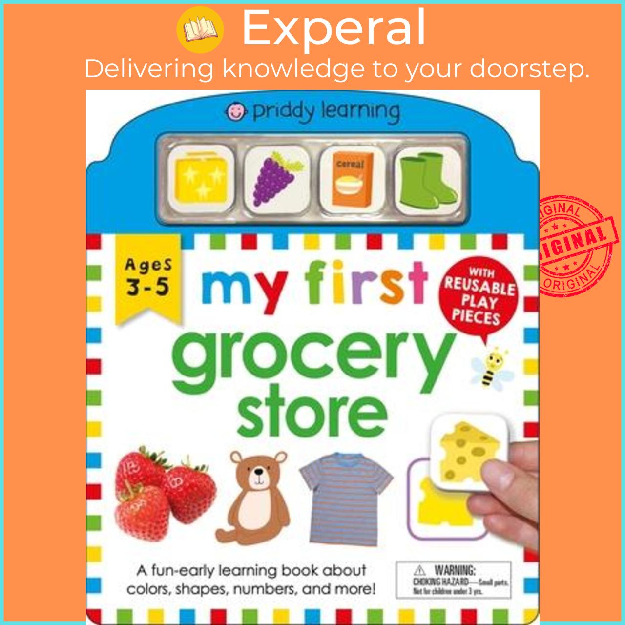 Sách - My First Play and Learn: Grocery Store : A Fun Early Learning Book with Reusable Play by Roger Priddy